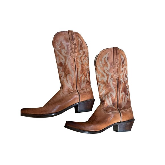 Women's Nocona Caramel Brown Western Cowgirl Posh Cowboy Boots NL1604 Size 7.5 B - Picture 5 of 9